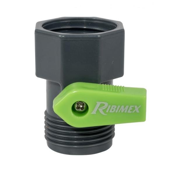 Vanne d'arrêt filetée 20x27 pour arrosage RIBIMEX