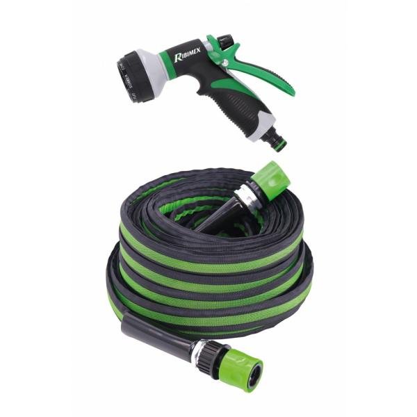 Tuyau d'arrosage plat Flatex 15 m avec pistolet