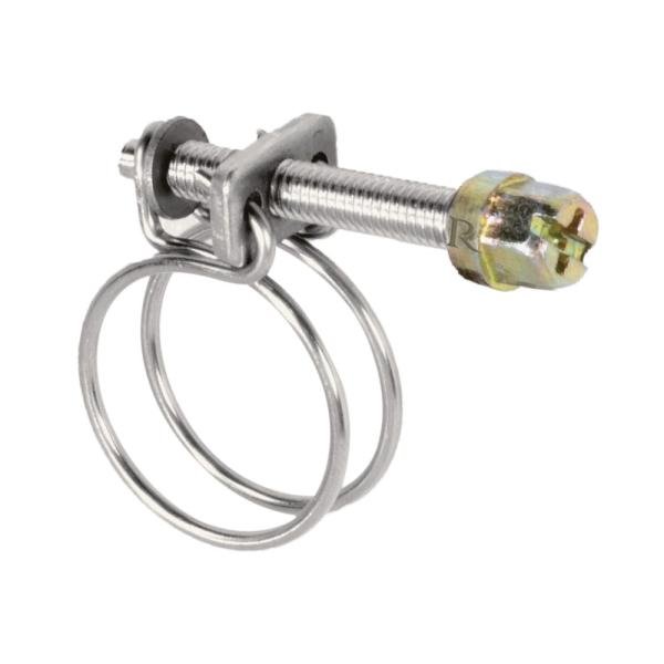 Lot de 2 colliers de serrage double fil inox Ø 17-20 mm