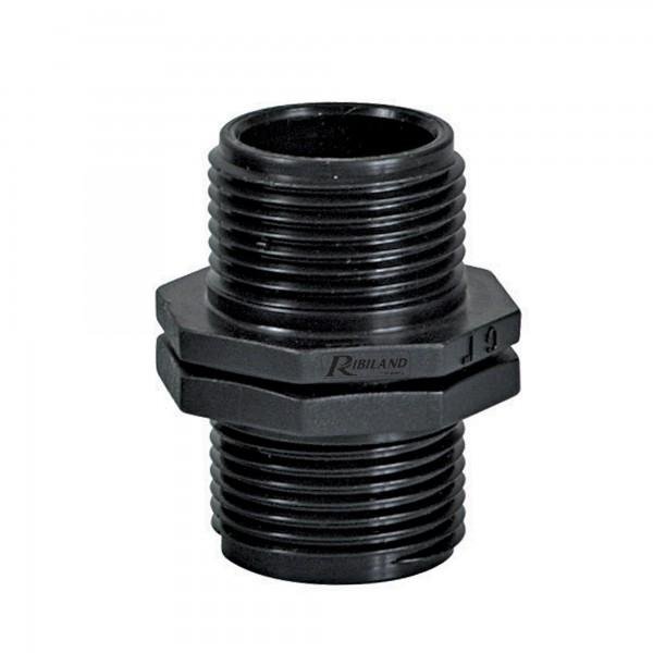 Raccord mâle/mâle plastique Ø 30 pour pompe RIBIMEX