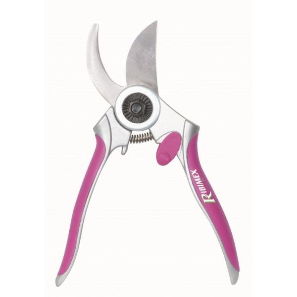Sécateur courbe inox 175 mm fuchsia RIBIMEX